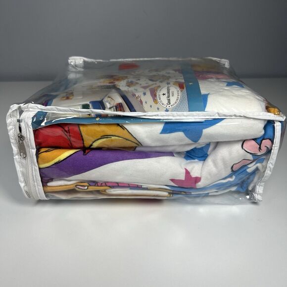 Winnie the Pooh & Piglet Flannel TWIN Size Fitted Flat Sheet Set Bedding 1990s - Picture 6 of 6